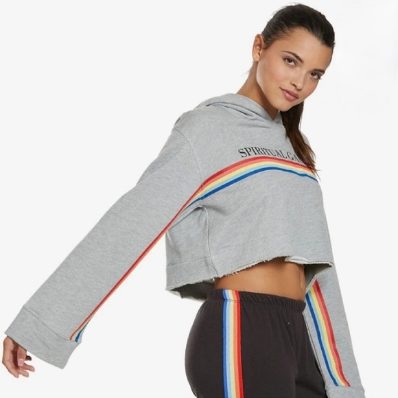 SPIRITUAL GANGSTER Rainbow Dancing The Night Away Hoodie Sweatshirt Grey Med A38 - Picture 10 of 12
